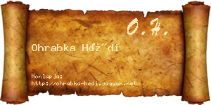 Ohrabka Hédi névjegykártya